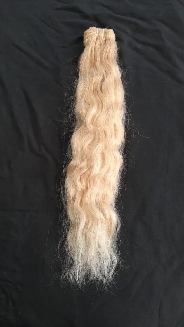 Natural Wavy Indian Blonde Machine Weft Hair - Image 3